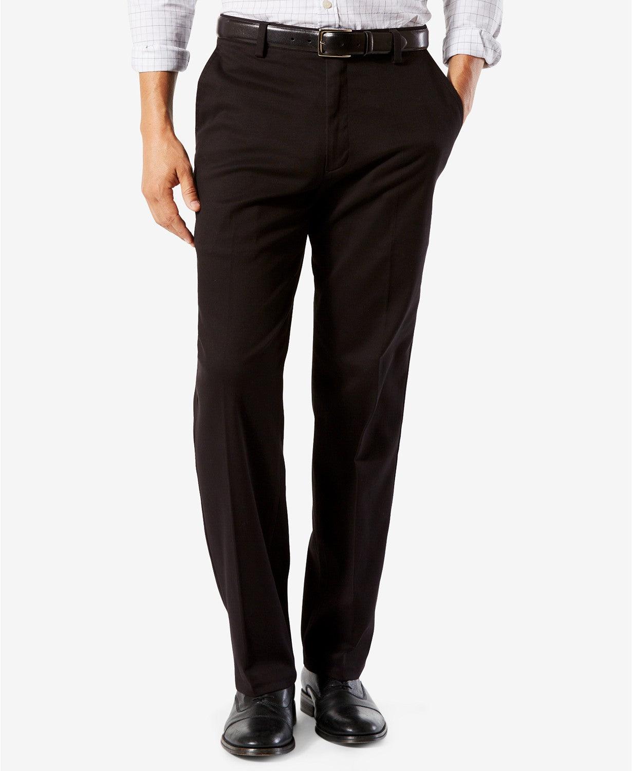 Dockers Mens Easy Stretch Classic Fit Pants Black 42 x 30
