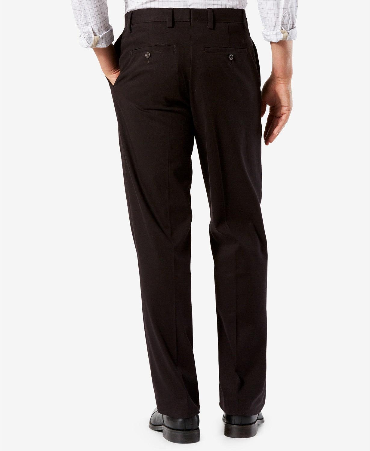 Dockers Mens Easy Stretch Classic Fit Pants Black 42 x 30