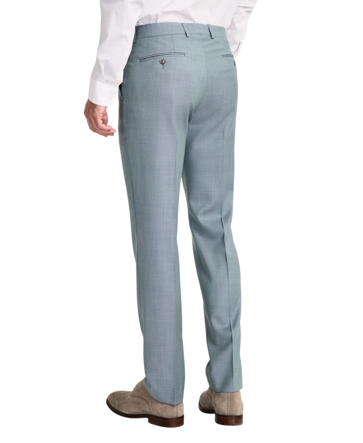 Calvin Klein Mens Slim fit Dress Pants 42 / 30 Green Solid Stretch Wool