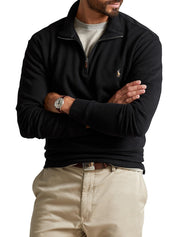 Polo Ralph Lauren Mens Big & Tall Estate-Rib Quarter-Zip Sweater XLT Polo Black