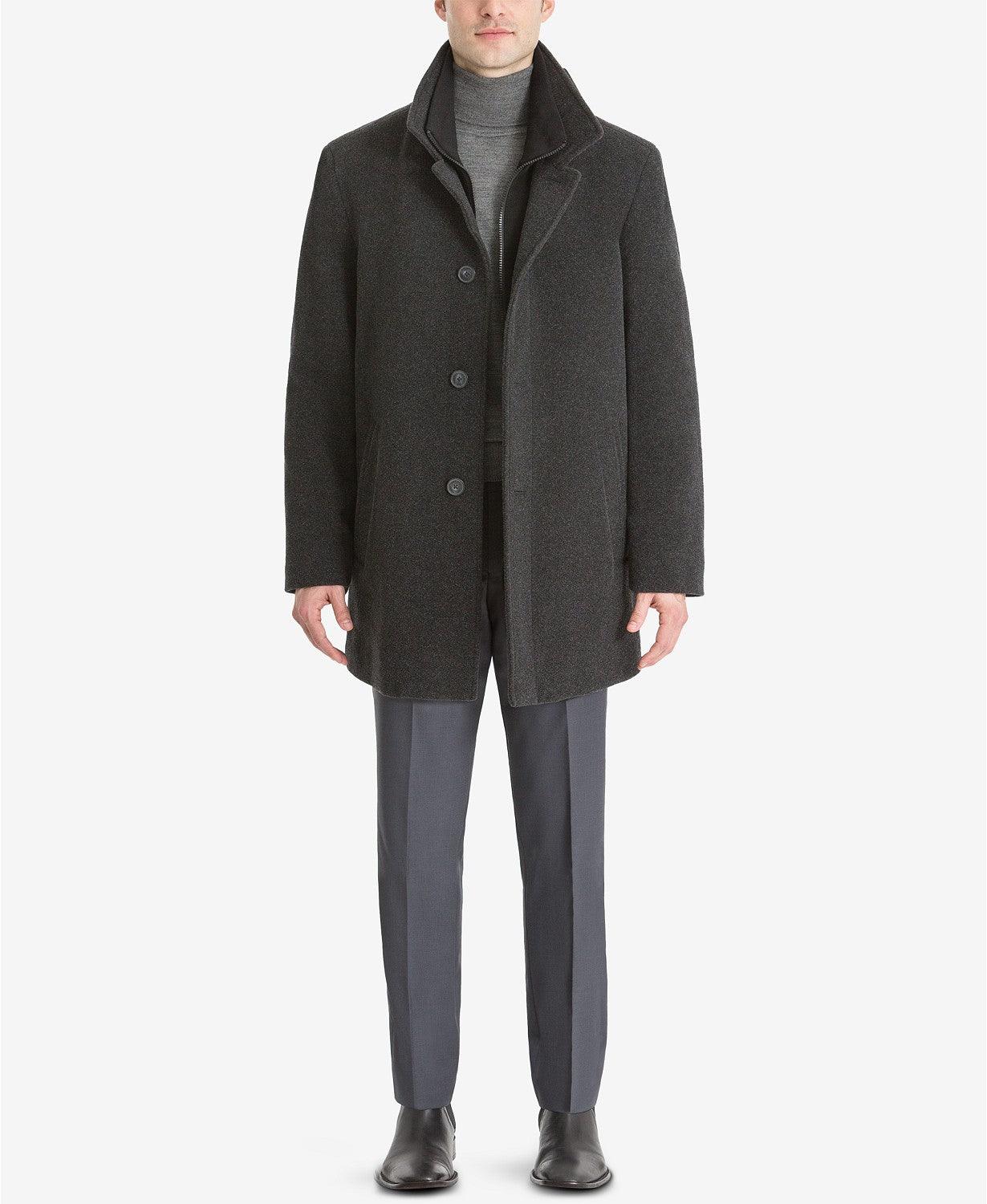 Calvin Klein Mens Regular fit Overcoat Coat 40 R Charcoal Grey Solid