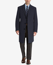 Lauren Ralph Lauren Mens Regular fit Overcoat Coat 38 R Navy Blue Solid