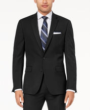 Ryan Seacrest Distinction Mens Modern fit Suit Jacket Blazer 46 R Black Solid Stretch