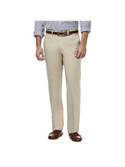 Haggar Mens Straight fit Casual Pants 32 / 29 Beige Solid