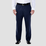 Haggar Mens Classic fit Casual Pants 44 / 32 Blue Solid