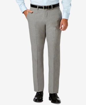 Haggar Mens Slim fit Dress Pants 32 / 34 Grey Solid