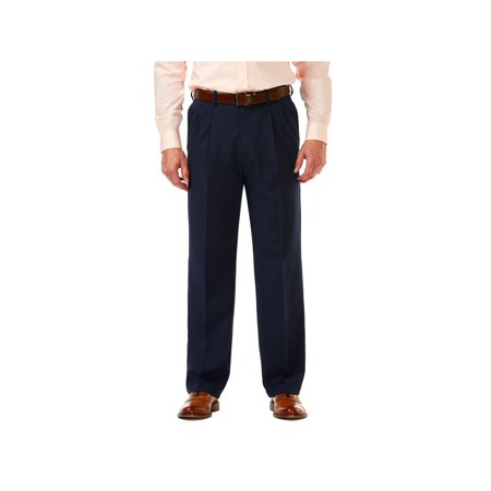 Haggar Mens Classic fit Dress Pants 36 / 32 Blue Solid