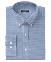 Club Room Mens  fit Long Sleeve Button-Up Shirt 15 Blue Check