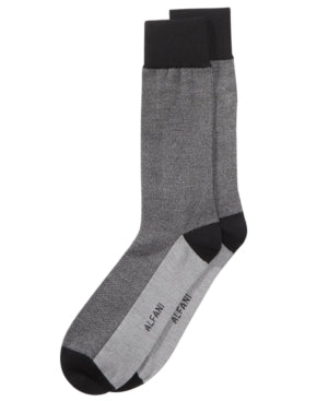 Alfani Men's Pique Solid Dress Socks Charcoal Grey One Size