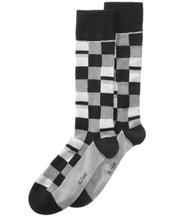 Alfani Men's Mosaic Boxes Dress Socks Black Grey One Size
