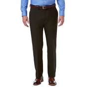 Haggar Mens Classic fit Dress Pants 38 / 32 Brown Solid Stretch
