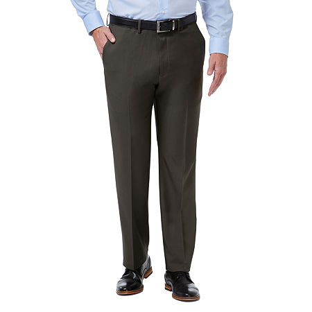 Haggar Mens Classic fit Dress Pants 42 / 30 Gray Solid