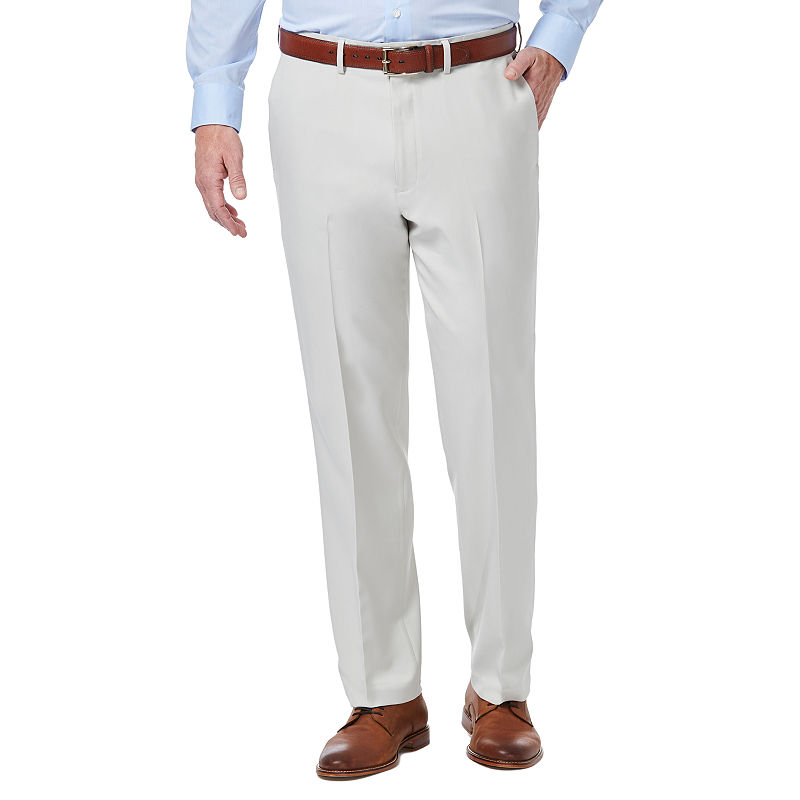 Haggar Mens Classic fit Dress Pants 36 / 34 Beige Solid
