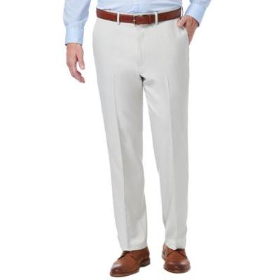 Haggar Mens Classic fit Dress Pants 34 / 30 Beige Solid