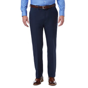 Haggar Mens Classic fit Dress Pants 38 / 32 Navy Blue Solid Stretch