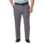 Haggar Mens Classic fit Dress Pants 52 / 32 Grey Solid Stretch
