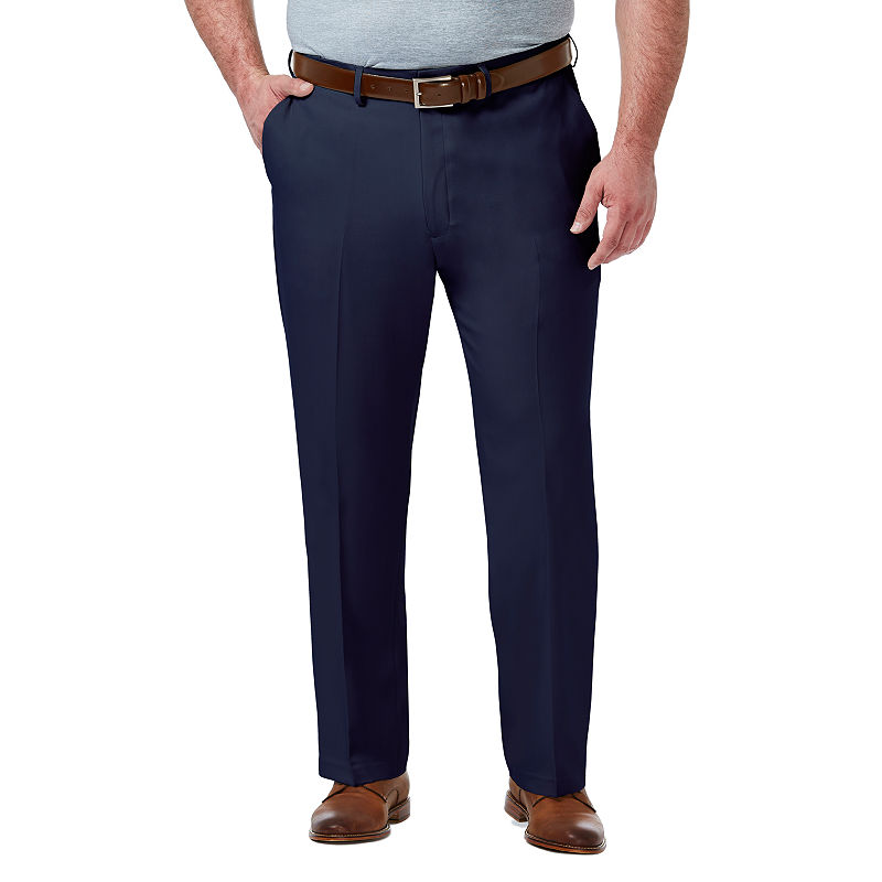 Haggar Mens Classic fit Dress Pants 46 / 29 Blue Solid