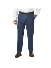 Haggar Mens Classic fit Denim Jeans 34 / 29 Blue Solid