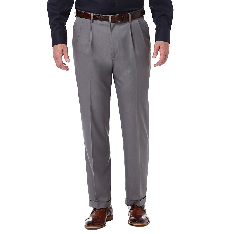 Haggar Mens Classic fit Dress Pants 44 / 29 Grey Solid
