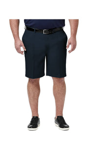 Haggar Men's Big Tall Cool 18 Pro Classic Fit Stretch Shorts Navy Blue 52