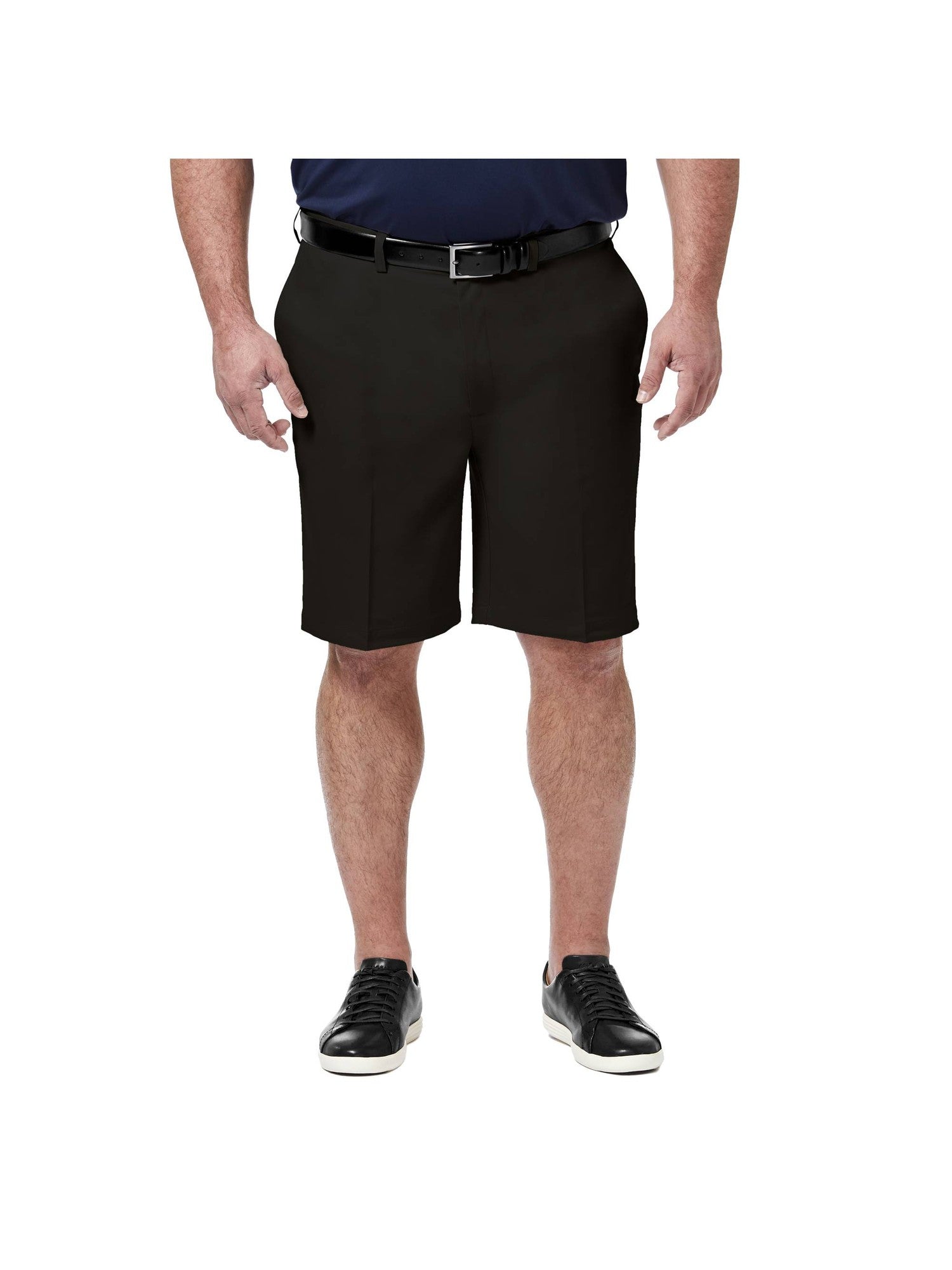 Haggar Men's Big & Tall Cool 18 Pro Classic Fit Stretch 9.5" Shorts Black 48