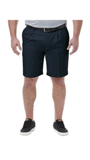 Haggar Mens Big & Tall Cool 18 Pro Stretch Pleated Shorts Blue 44