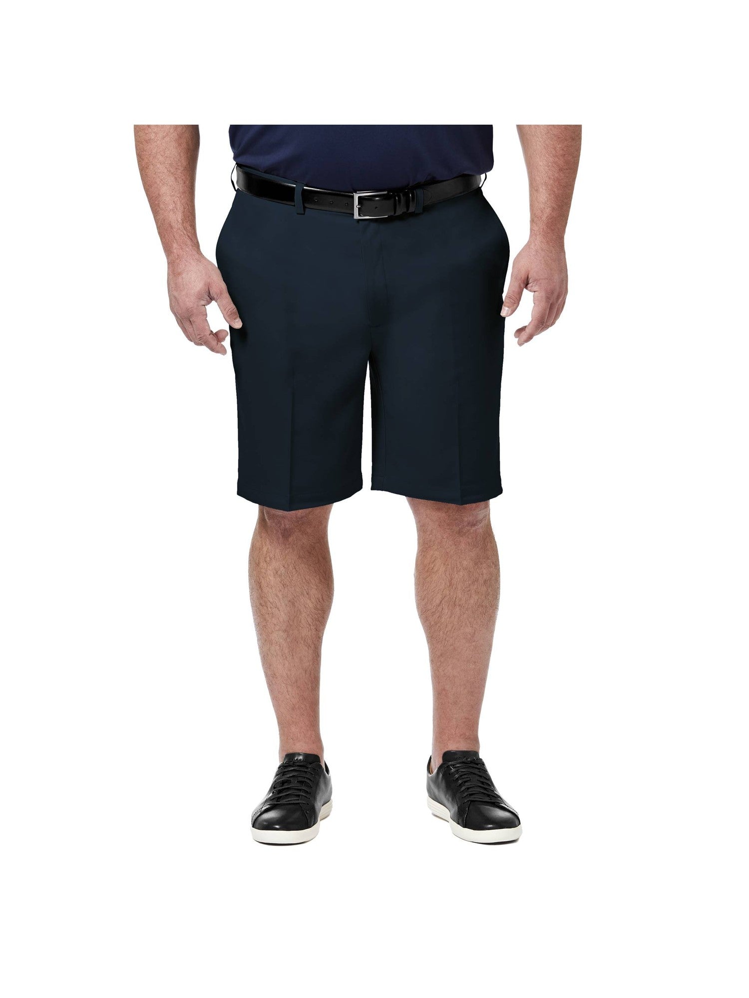 Big & Tall Haggar Cool 18 Pro Gabardine Flat Front Shorts Size 46 Navy Blue