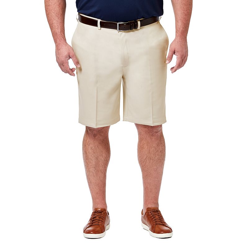 Haggar Mens Classic fit Casual Shorts 52 Beige Solid