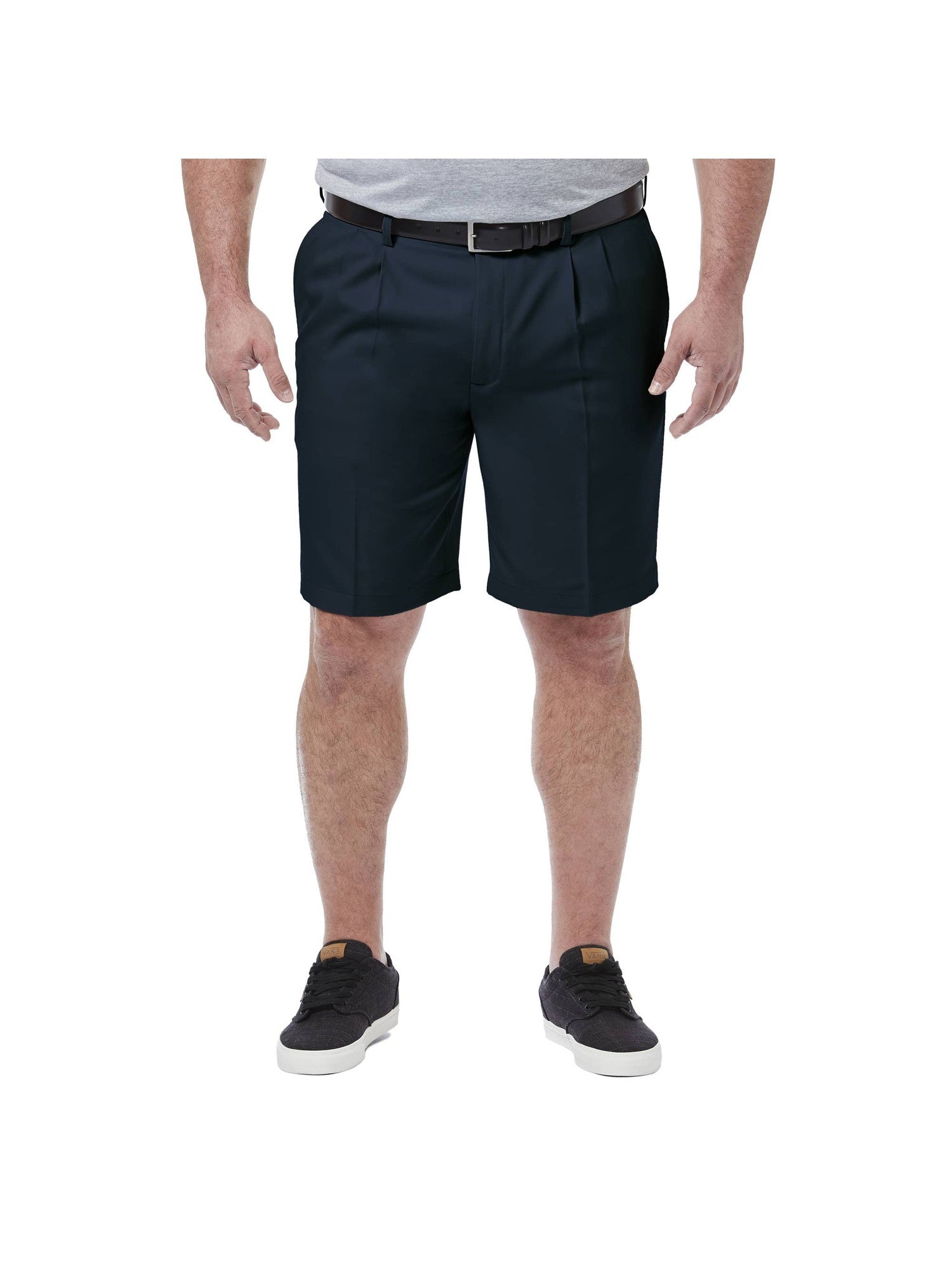 Haggar Mens Big & Tall Cool 18 Pro Stretch 9.5" Shorts Blue 44 Reg