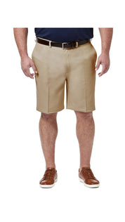 Haggar Mens Classic fit Casual Shorts 52 Beige Solid