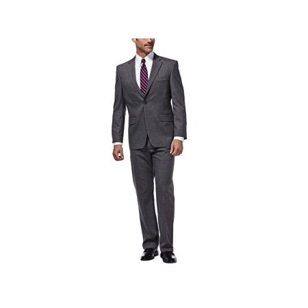 HAGGAR J.M. Men’s Classic Fit Sharkskin Suit Jacket Grey 48L