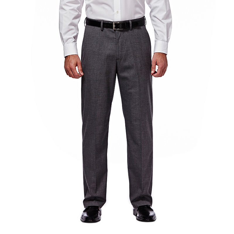 Haggar Men's Classic Fit Flat Front Suit Dress Pants Dark Grey 38 x 32