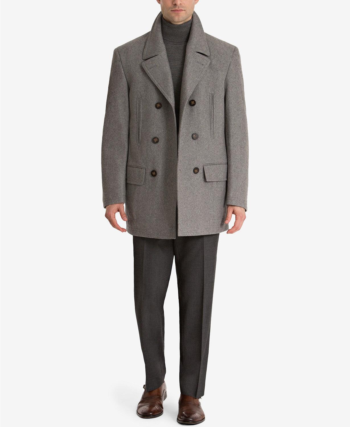 Lauren Ralph Lauren Mens Classic fit Luke Double Breasted Peacoat Coat 42 R Grey