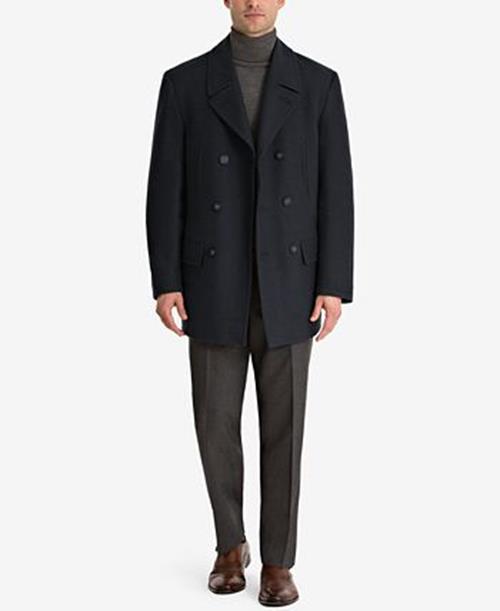 Lauren Ralph Lauren Mens Classic fit Double Breasted Peacoat Coat 40 R Blue