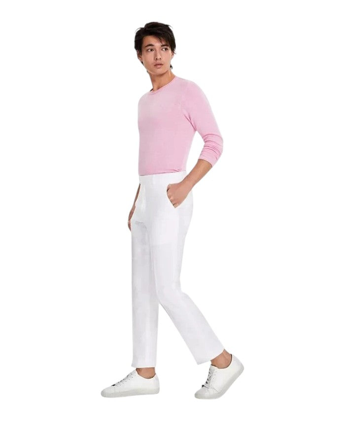 Tommy Hilfiger Mens Modern fit Linen Dress Pants 40 / 30 White Solid