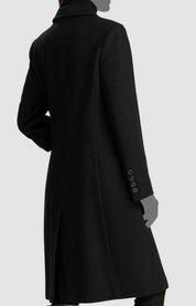 Lauren Ralph Lauren Women's Black Wool-Blend Reefer Overcoat Coat Jacket Size 16