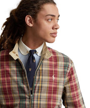 Polo Ralph Lauren Reversible Madras Plaid Full Zip Bomber Style Jacket Medium