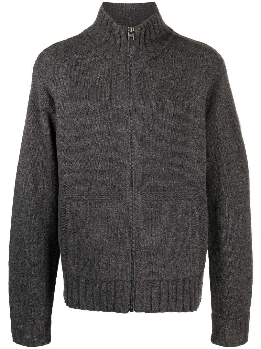 Hugo Boss Mens Full Zip Wool Suppon Sweater Large Grey