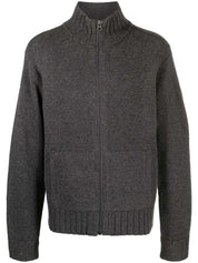 Hugo Boss Mens Full Zip Wool Suppon Sweater Large Grey