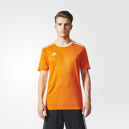 Adidas Mens Entrada Climalite Soccer Shirt Orange White Small