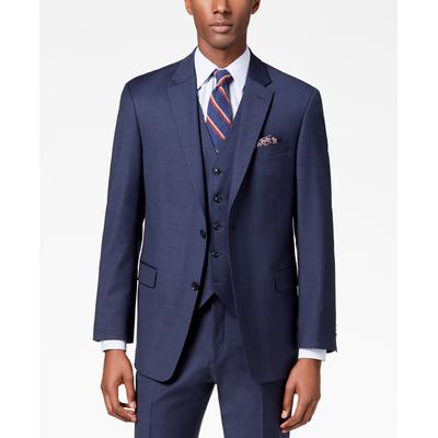 Tommy Hilfiger Men's Modern-Fit TH Flex Stret Blue Sharkskin Suit Jacket 40L