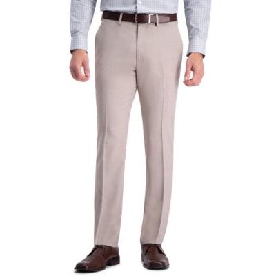 Kenneth Cole Mens Slim fit Dress Pants 33 / 32 Beige Check Stretch
