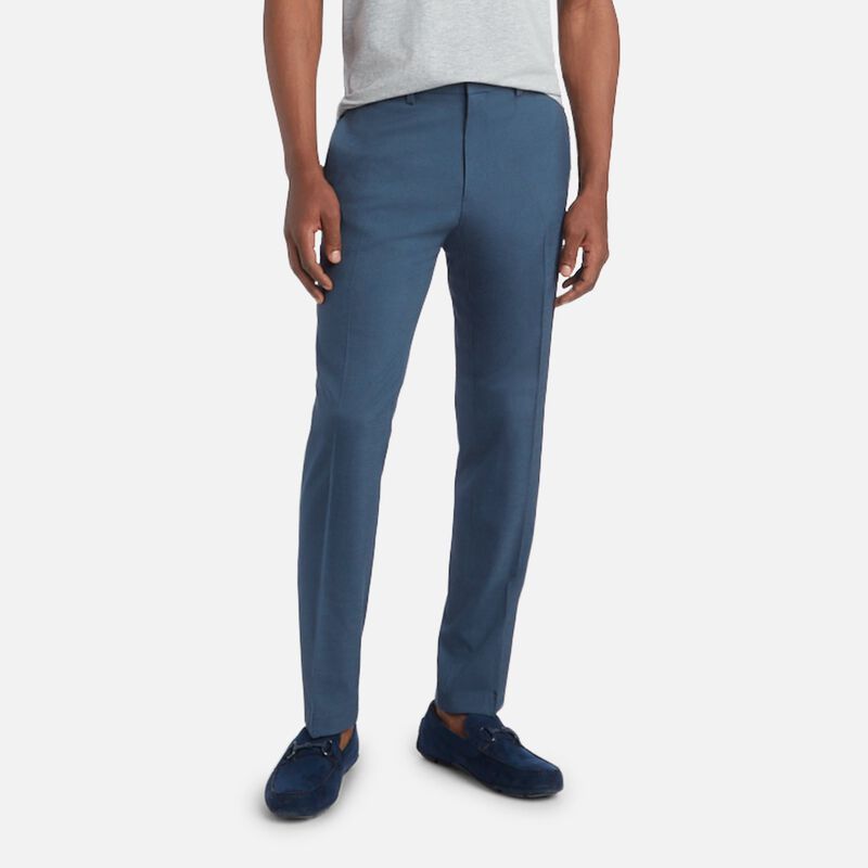 Kenneth Cole Reaction Mens Slim fit Dress Pants 34 / 30 Blue Solid Stretch