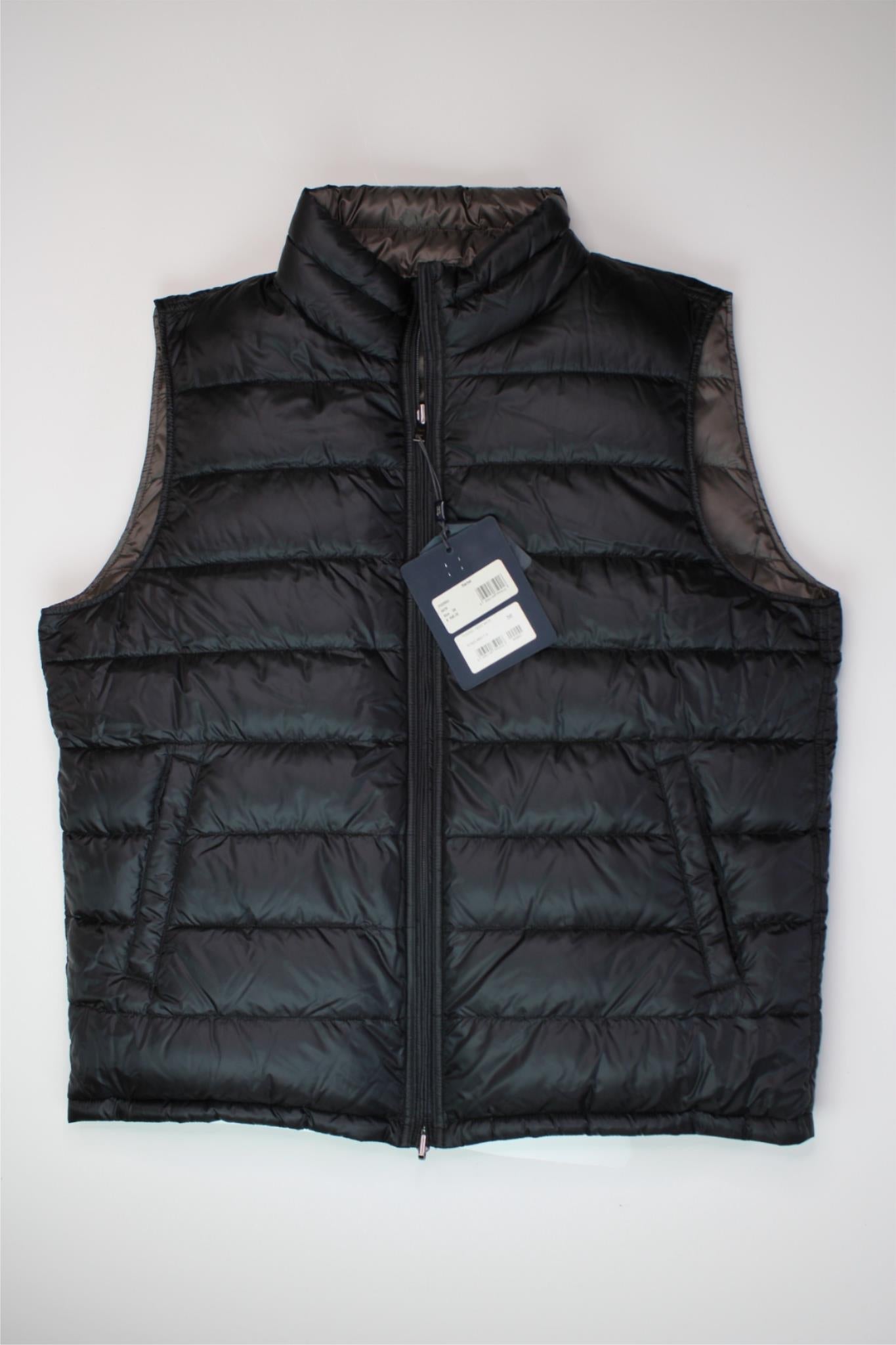 Herno Mens Reversible Down Vest EU / 56 US 46 Dark Grey / Black