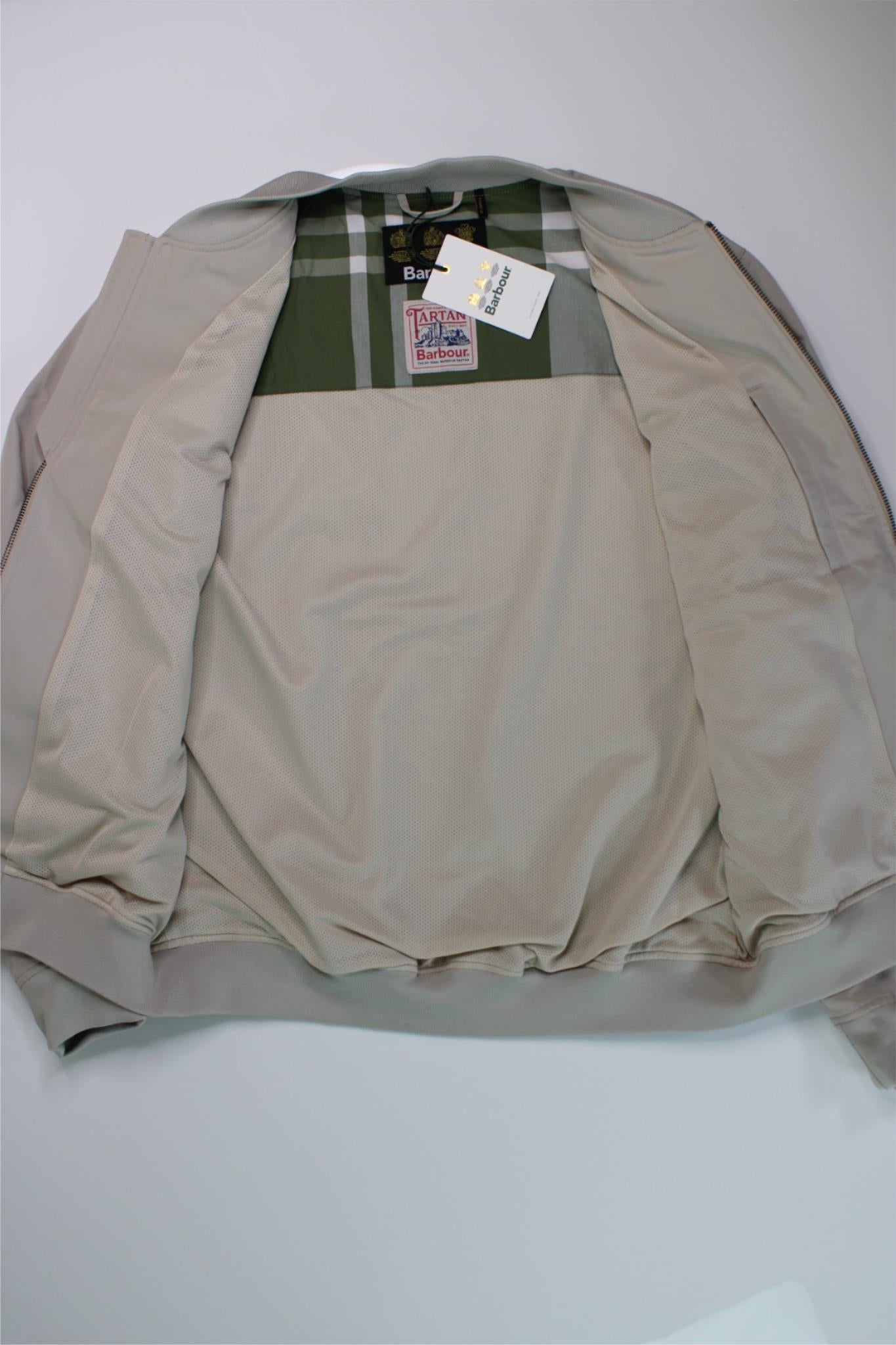 Barbour Mens Ando Bomber Jacket Large Beige / Cream