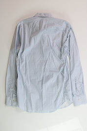 Canali Mens Modern Fit Circle Print Sport Shirt Large Blue / White