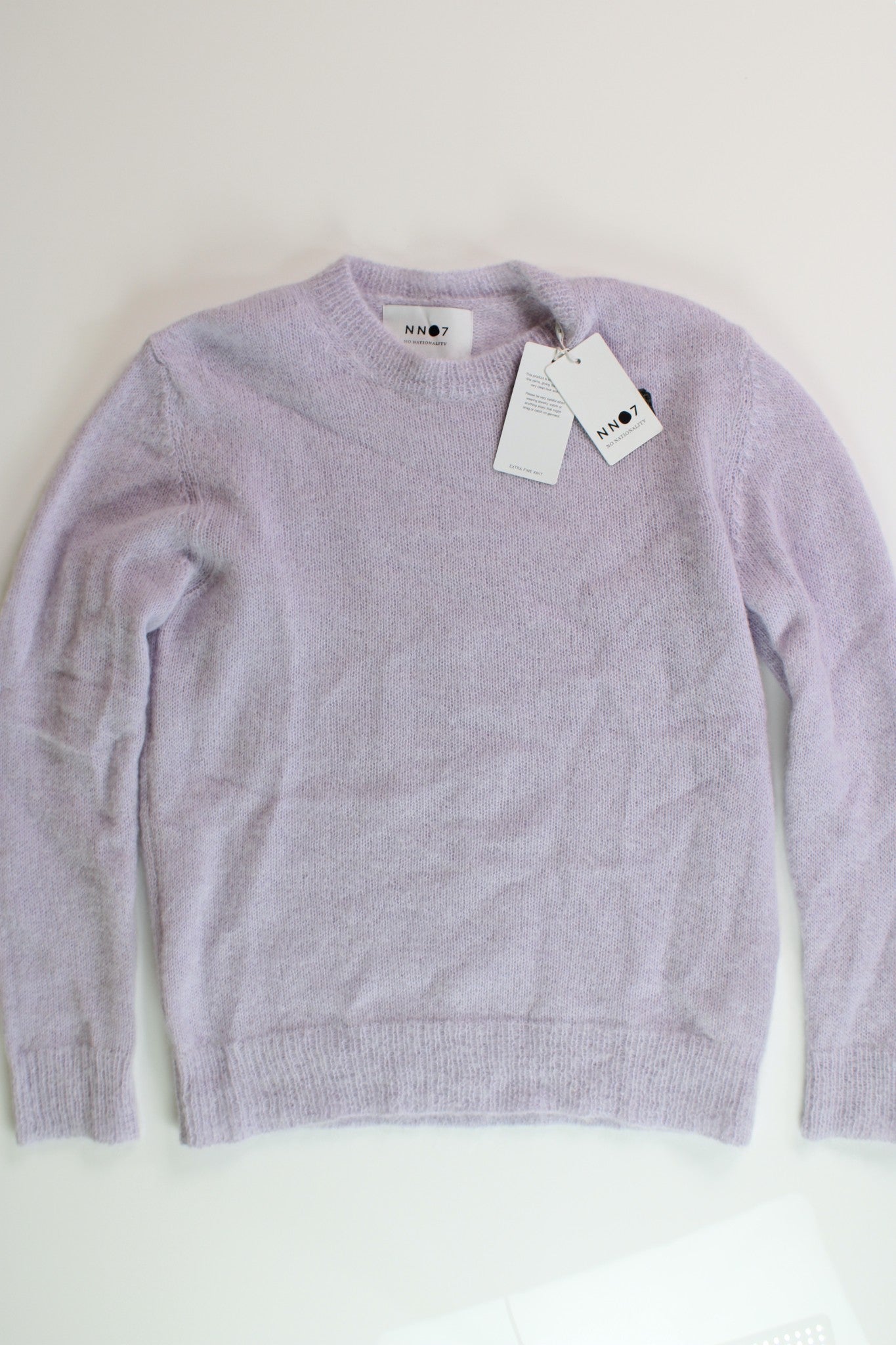NN07 Mens Walther 6526 Solid Regular Fit Crewneck Sweater Small Purple