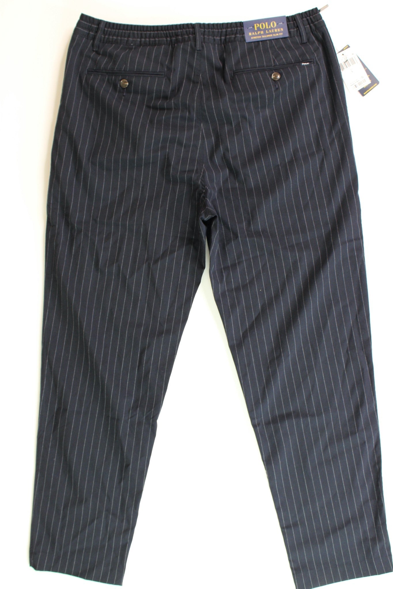 Polo Ralph Lauren Slim Tapered Polo Prepster Pinstripe Pants Large Navy Blue