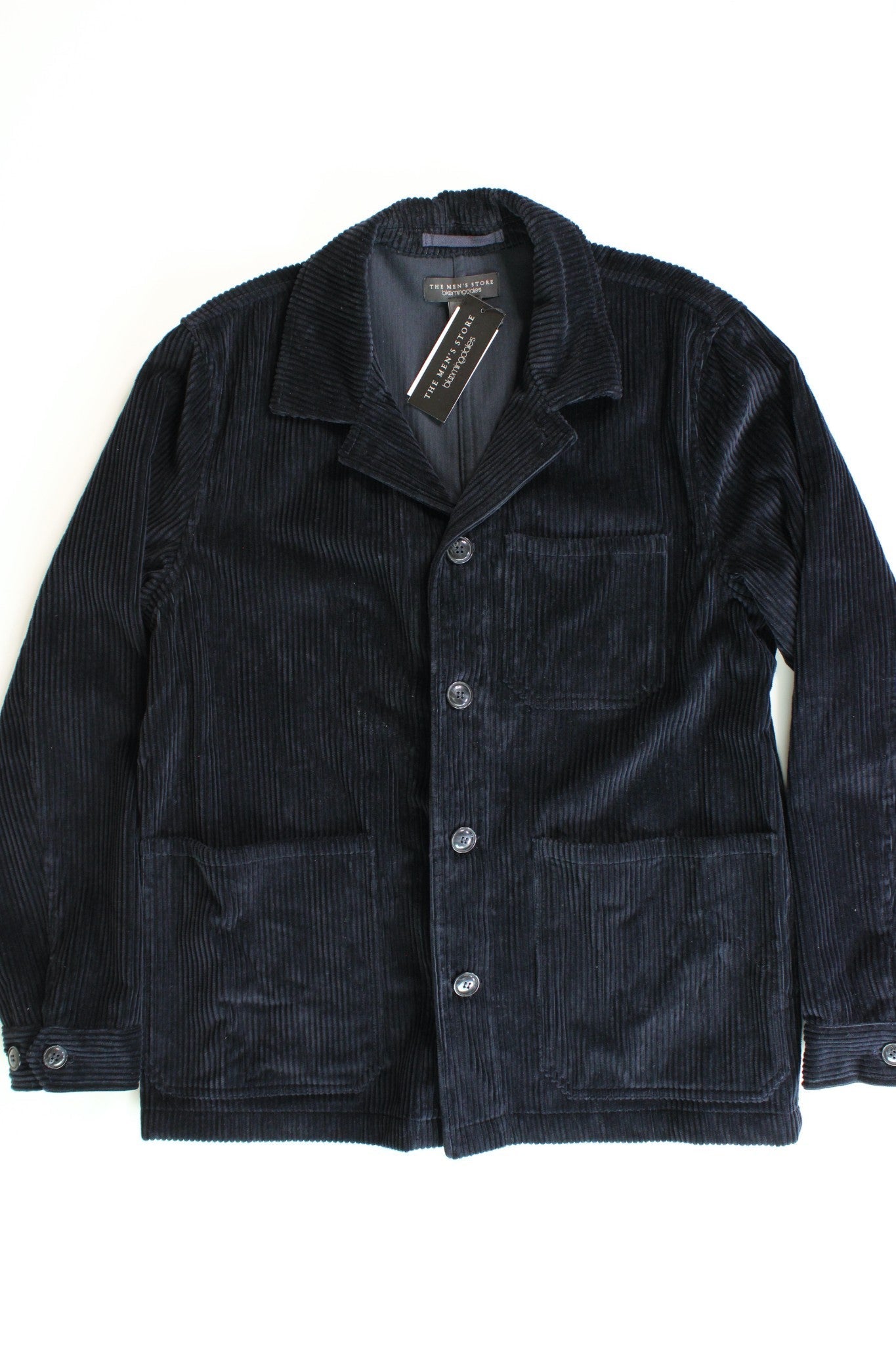 The Men's Store at Bloomingdale's Corduroy Chore Jacket Blazer Large Navy Blue