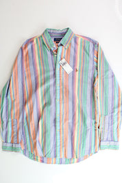 Polo Ralph Lauren Men's Classic Fit Striped Oxford Button Down Shirt Orange XL